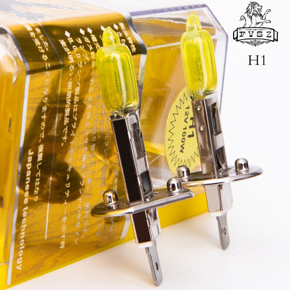 2Stck H1 12V 100W Autos Halogen scheinwerfer nebel lampe lampe Ultra helle Motorrad scheinwerfer 3500K Gelb licht
