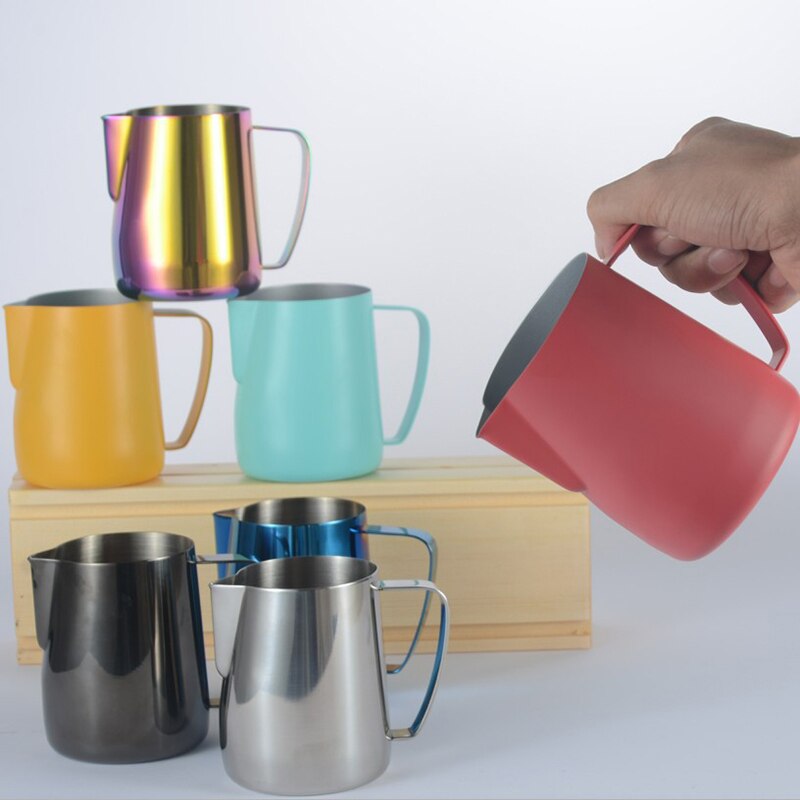 Edelstahl Milch Aufschäumen Krug Espresso Kaffee Krug Barista Handwerk Kaffee Latte Milch Aufschäumen Krug Krug 350 600 1000ml #2