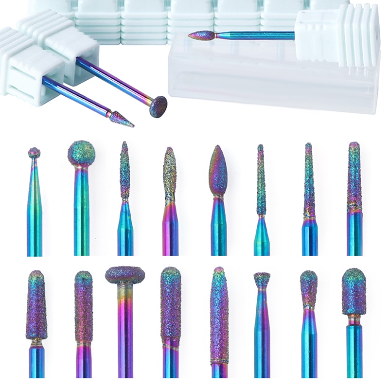 27 arten Wolfram Blau Hartmetall Nagel Bohrer Elektrische Nagel Mühlen Cutter für Maschine Nagel Dateien Zubehör