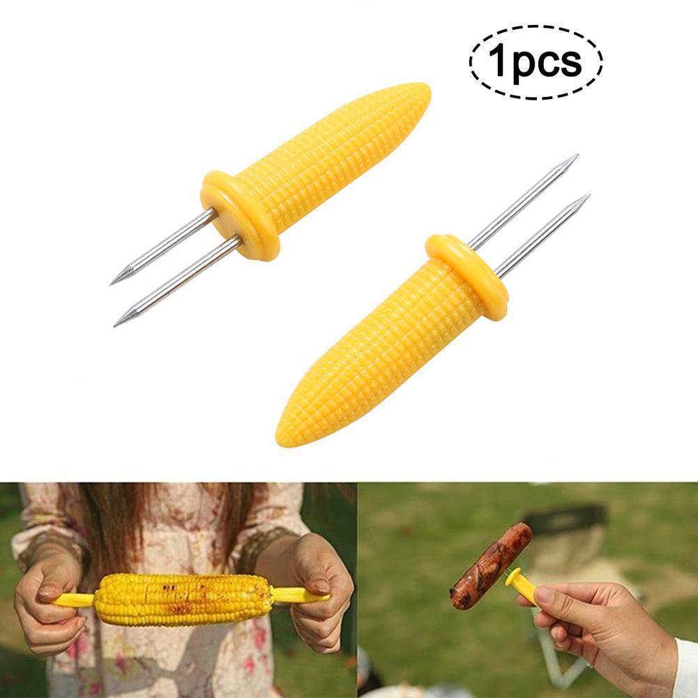 Edelstahl mais nadel kreative Grill gabel werkzeug obst gabel küche Grill draussen-Werkzeug N9D3