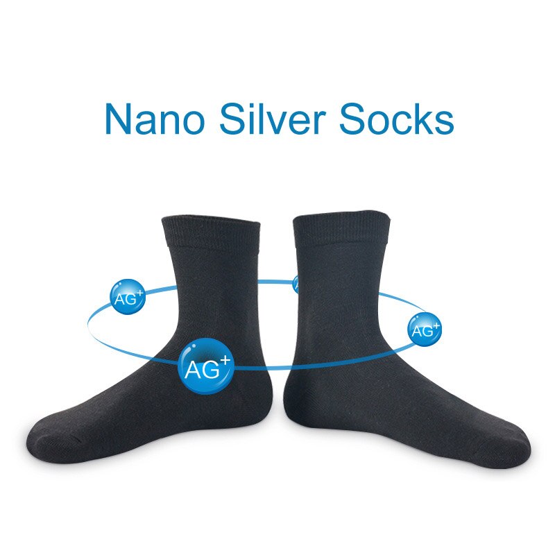 Neue 5 Paare Nano Silber Baumwolle Socken lässig Besatzung Socken Anti-Bakterielle Deodorant Herbst Winter Männer der Socken