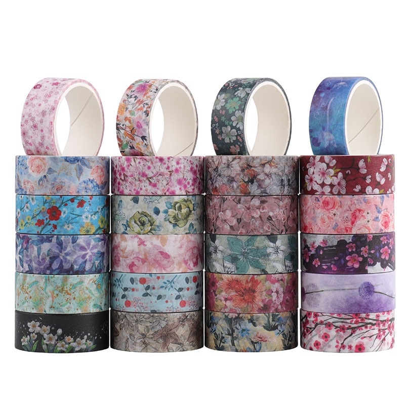 24 Teile/satz Nette Blume Washi Band Jahrgang Maskierung Band Dekorative Klebeband Aufkleber Scrapbooking Japanischen Tagebuch Schreibwaren