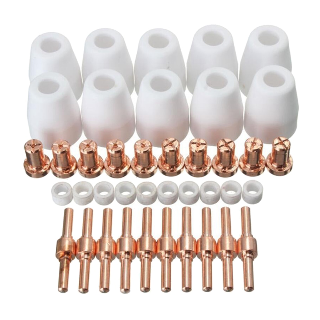 40 stücke Luft Plasma Cutter Düse Spitze Verbrauchs Tasse Teiler Erweitert Bausatz 0 ~ 40A