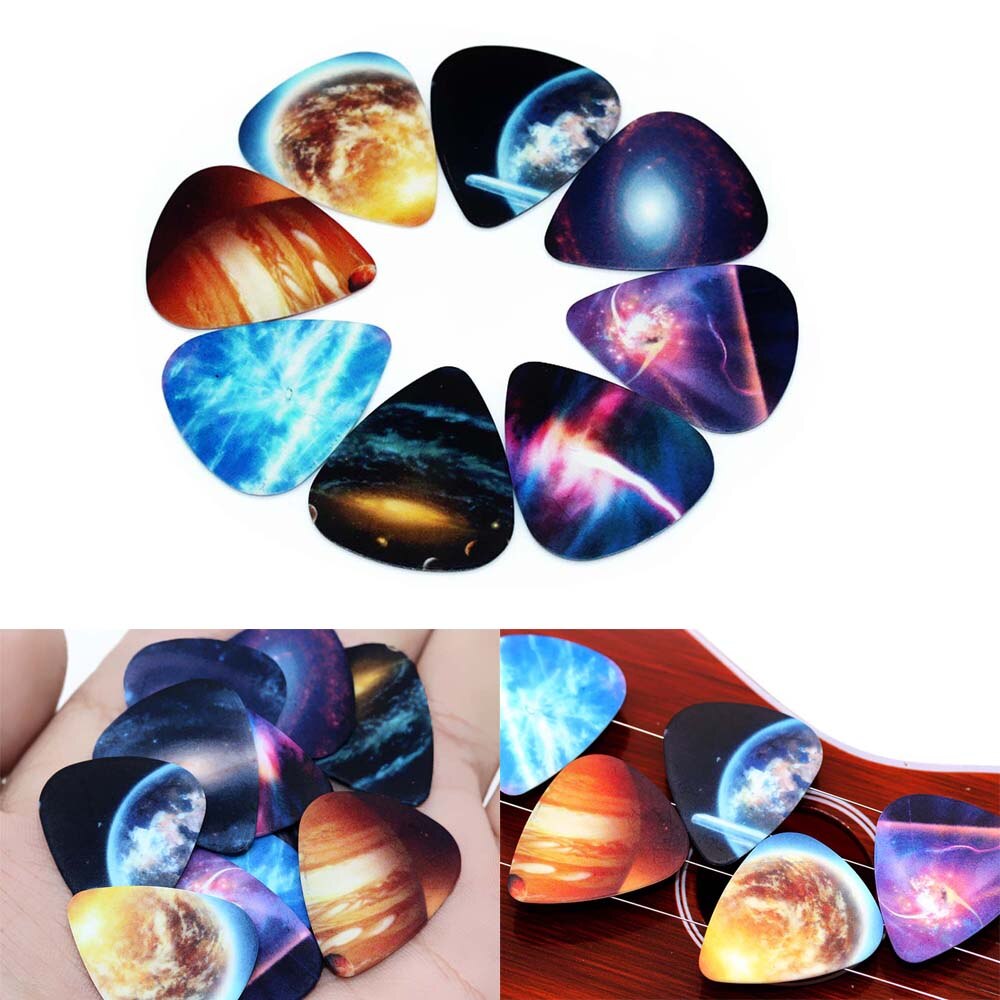 10 stücke/viel 0,46-1mm dicke Weite von das universum Sterne gitarre wählt aufbringen gitarre Gurt gitarre teile Gitarre Zubehör