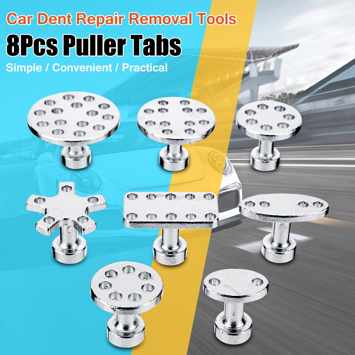 8 Stck Auto Auto Zink Legierung Abzieher Registerkarten Körper Ausbeulen ohne Reparatur Entfernung Werkzeug Langlebig Schnell und Einfach Auto reparatur Werkzeug