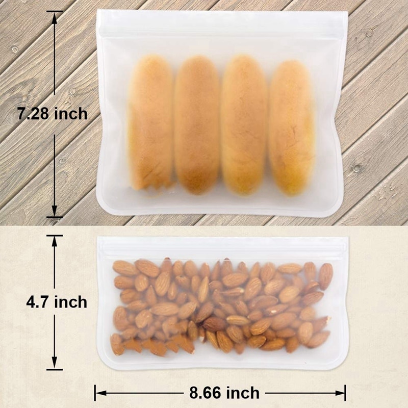 10 Pack Mehrweg lebensmittel lagerung taschen Dicht Gefrierschrank Tasche (6 Wiederverwendbare Sandwich Taschen & 4 Snack Tasche) mittagessen Tasche für Lebensmittel Lagerung