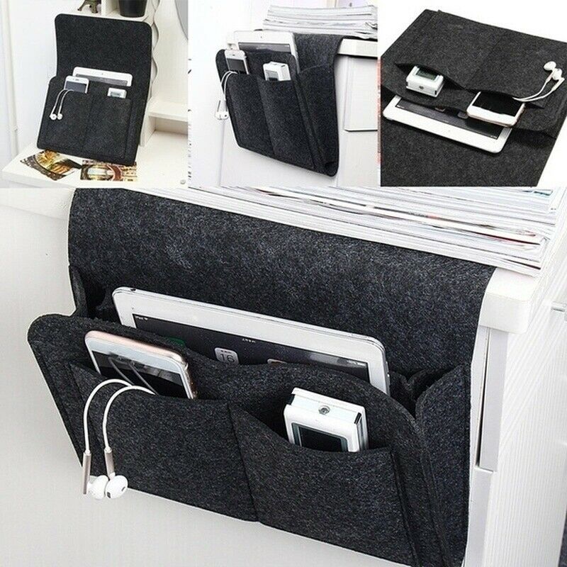 Nacht Fühlte Lagerung Tasche mit Taschen Bett Sofa Schreibtisch Hängen Veranstalter für Telefon Zeitschriften Tabletten Fernbedienungen KSI999