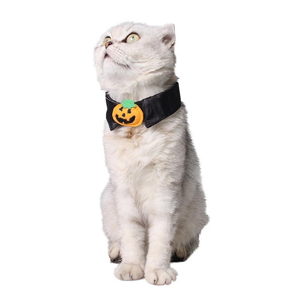 Haustier Hund Katze Halskette Einstellbare Haustier Kragen Hause Winter Halloween Haustier Katze Hund Kürbis bilden Polyester Einstellbare Kragen Krawatte
