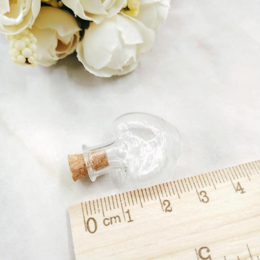 10 teile/los Klar Liebe Herz bilden Mini Wünschen Hinweis Handwerk Glas Flaschen Gläser mit Kork Glas Fläschchen Anhänger Glas Drift flaschen Gläser