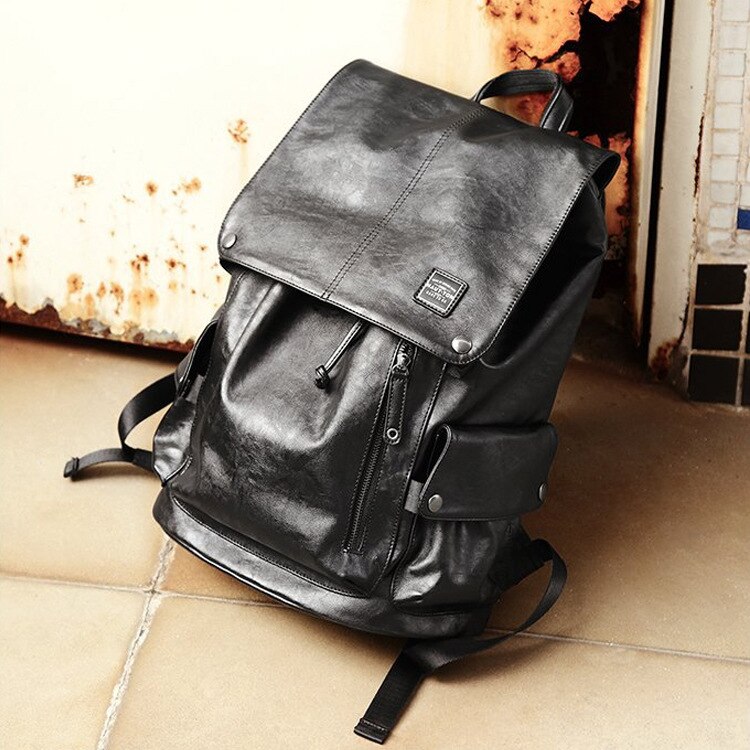 Neue Männer der Große-kapazität Rucksack Einfarbig PU Rucksack Männer der Pendler OL Trend Rucksack Kurze Reise reise Rucksack