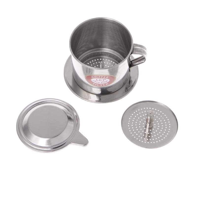 VFGTERTE 1 PC Vietnamesisch Kaffee Filter Edelstahl Schalen Geformt mit Deckel Wasser Kaffee Sieb Brauer Werkzeug Heimat Büro Kaffee