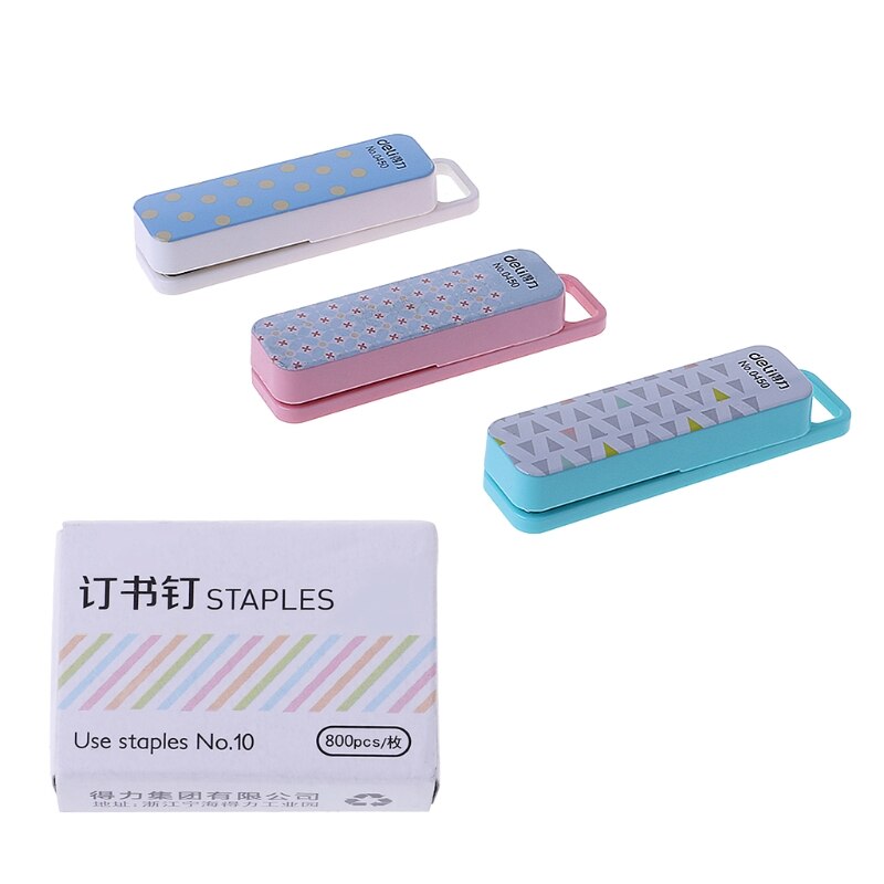 1 einstellen Manuelle Mini Hefter 3 Farbe Hefter einstellen Schreibwaren Schule Bürobedarf M17F