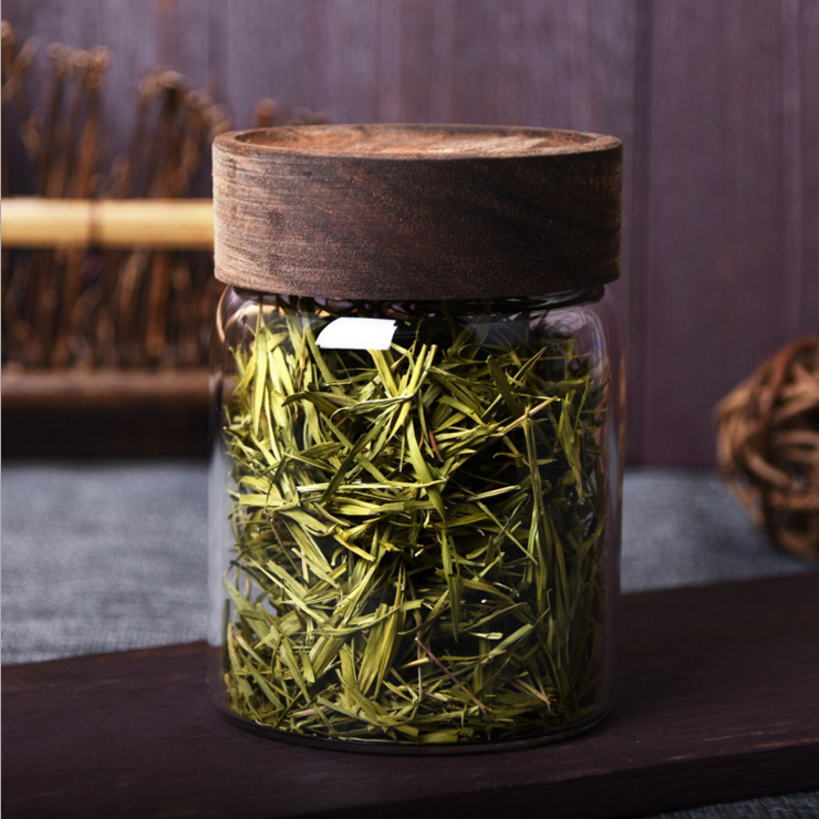 Glas Lagerung Glas mit Holz Schraube Deckel Kleine Glas Flasche Lebensmittel Krug Können Getreide Kanister Küche Lagerung Gläser Behälter Organizer