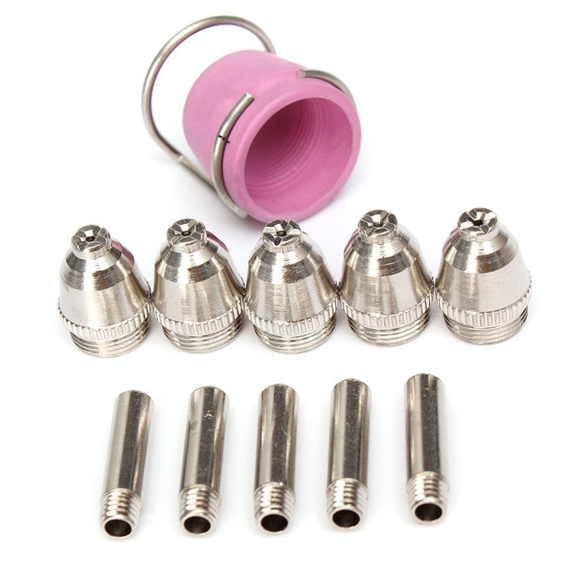 12PCSAG60Plasma Cutter Consumbles Taschenlampe Tipps Elektroden Keramik Schild Tassen führen Ring Schneiden Taschenlampe Teile für AG60 schneiden40/50/60A