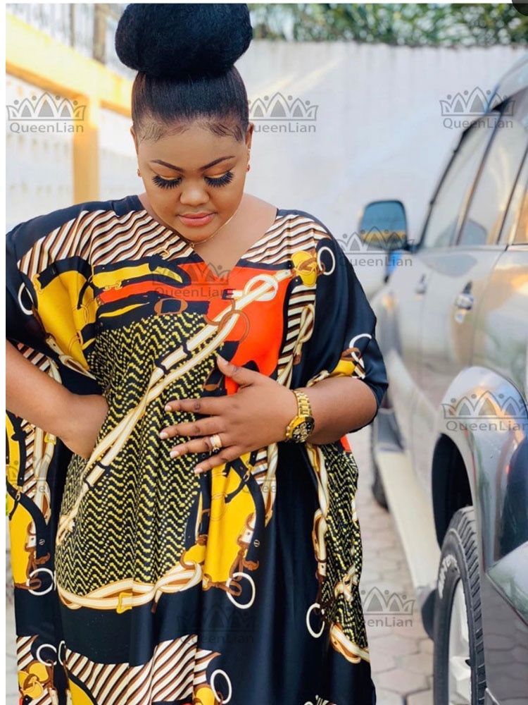 Neue Afrikanische Übergröße Chiffon-kleid Baumwolle Kleid Länge 140 cm Breit 115 cm