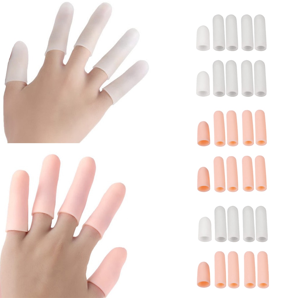 10 stück Elastische Gel Kappe Finger Deckel Startseite Schützende Schiene Ärmeln Rohr passen für Frauen Männer-Können Getrimmt werden nach Bedarf