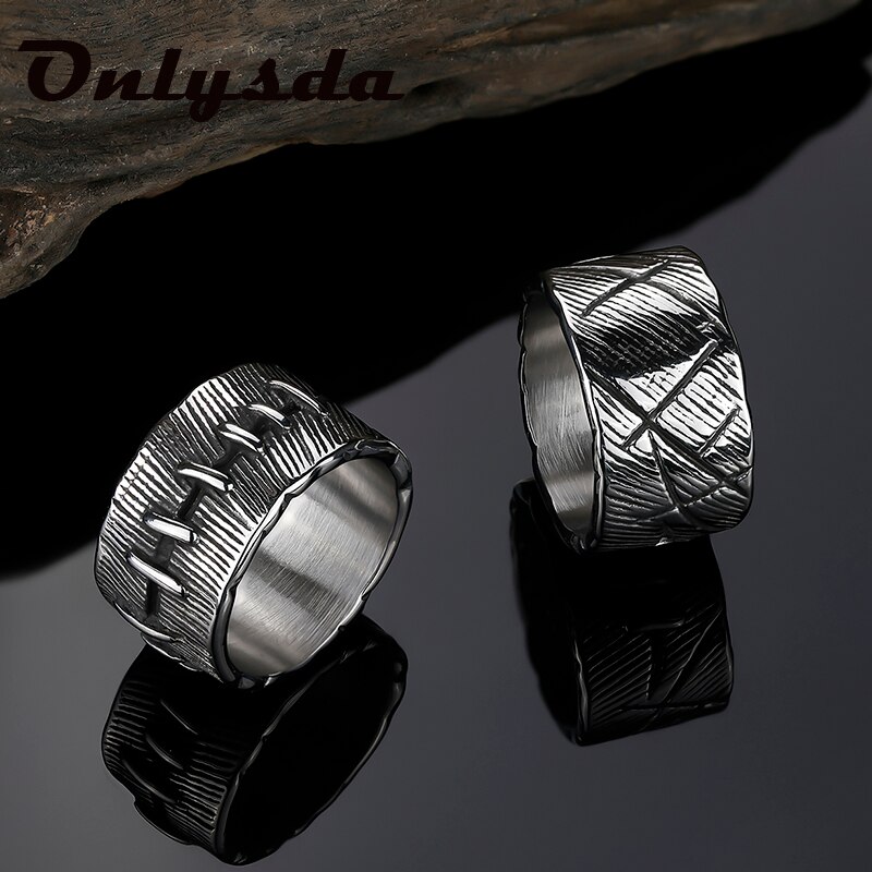 Onlysda Antike Jahrgang 316L Edelstahl Ring Frankenstein Fleisch Ring Hochzeit Band Ringe Männer Radfahrer Schmuck OSR704