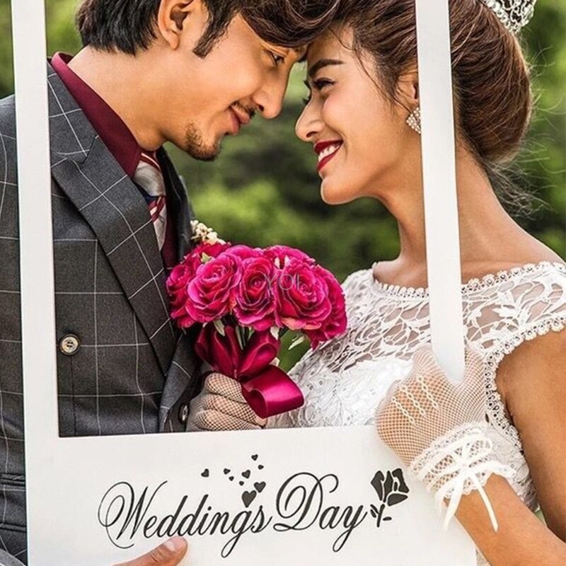 1PC Romantische Hochzeit Favors Jahrestag Foto Rahmen Requisiten Foto Verkaufsstand Party Dekoration
