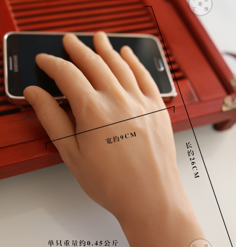 Neue 1pc Männer Realistische Silikon Lebensechte Weiche Hand Mannequin Anzeige Ring, uhr, schmuck, Nagel Kunst Hand Lehre haut Rechten Hand