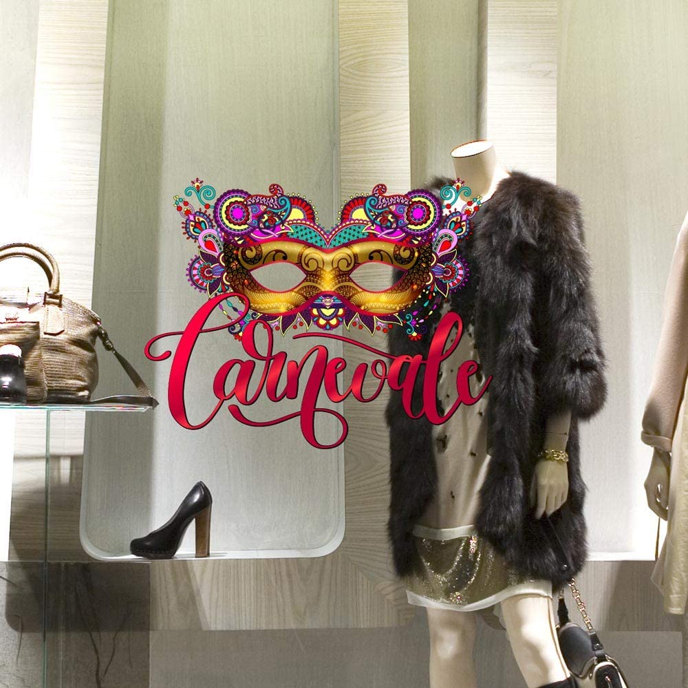 Kin CRC0001 fenster Karneval 100% wiederverwendbare dekorationen für fenster einkaufen speichert ohne kleber und repositionierbar