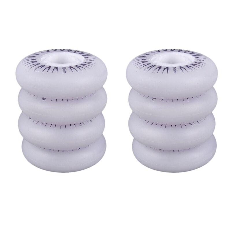 Neue 8 Pack 76mm in-Linie Geschwindigkeit Schlittschuh skaten Schiebe LED Licht Blinkt Rollschuhe Räder