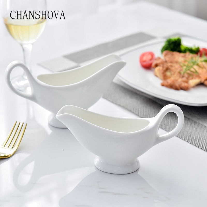 CHANSHOVA 100 Zu 300ml Einfarbig Chinesische Keramik Sauciere Weiß Porzellan Soße Gericht Soße Tasse Alsoße Schüssel Geschirr h055