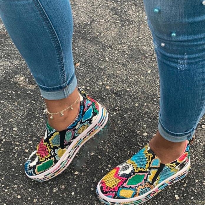 neue frauen herbst/Winter Graffiti farbe beiläufige flache schuhe draussen reise Strand wilden schuhe Schüler schuhe