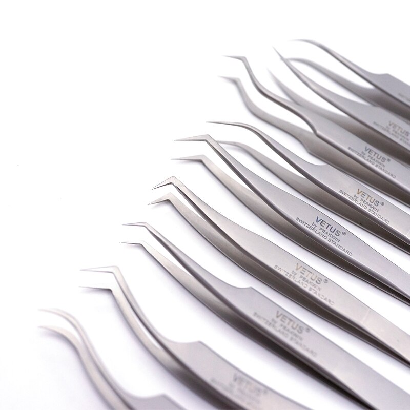 100% VETUS 3D Wimpern Pinzette Volumen Wimpern Verlängerung Pinzette Fan Peitsche Beste edelstahl nicht-magnetische Augenbraue Pinzette