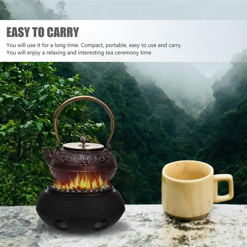 Teekanne Wärmer retro Eisen Tee Wärmer Tee Heizung Eisen Tee Topf Wärmer Holzkohle-Brennen Gusseisen Heizung Tee-einstellen heizung Geräte