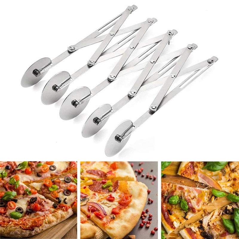 Pizza Kuchen Backen Werkzeuge Pizza Schneider Multifunktions flexibel Edelstahl 3/5/7 Rad Teig Teiler Cutter Rolle Küche 35