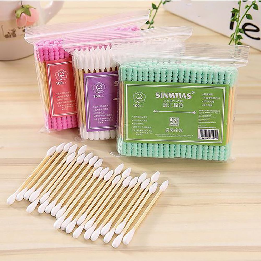 100Stck/Pack Doppel Kopf Baumwolle Tupfer Wimpern Augenbraue Lippe Cleanig Werkzeuge Tupfer Frauen machen-hoch Baumwolle Knospen Gesundheit Pflege werkzeuge