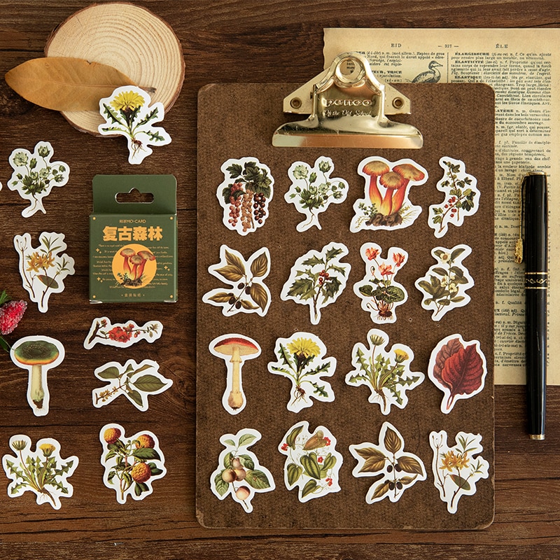 46 teile/schachtel retro Wald anlage pilz aufkleber DIY tagebuch dekoration aufkleber fotoalbum sammelalbum