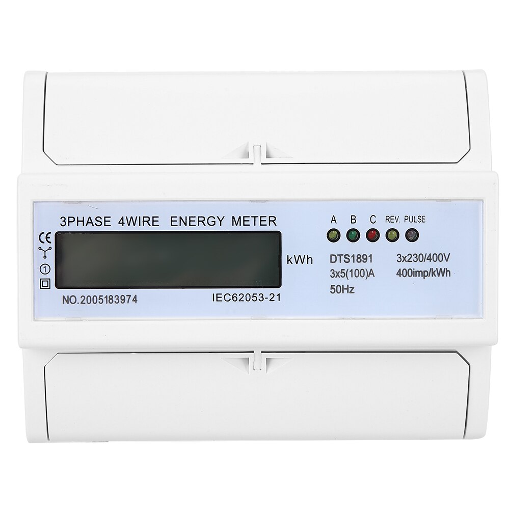 Schiene Energie Meter Elektronische Watt Energie Energie Meter Wattmeter kWh 3 Phase 4 Draht Lcd-hintergrundbeleuchtung Digital Anzeige