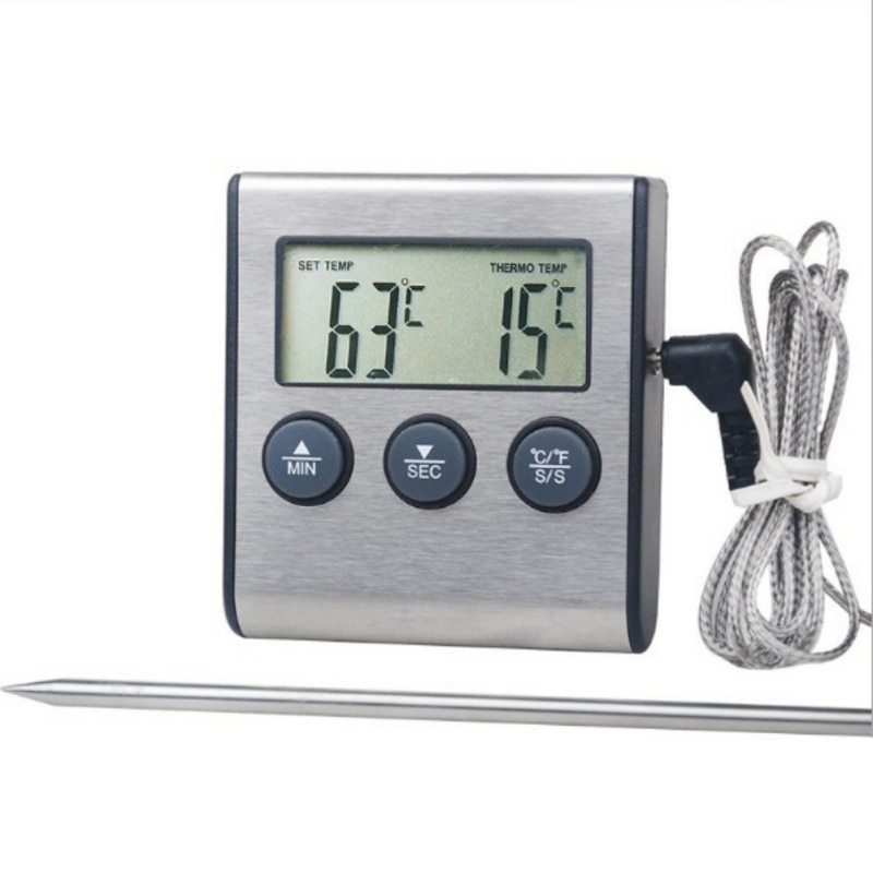 Thermo Profi TP16 Digitale BBQ Fleisch Thermometer Grill Ofen Thermomet Mit Timer & Edelstahl Sonde Kochen Küche Thermometer