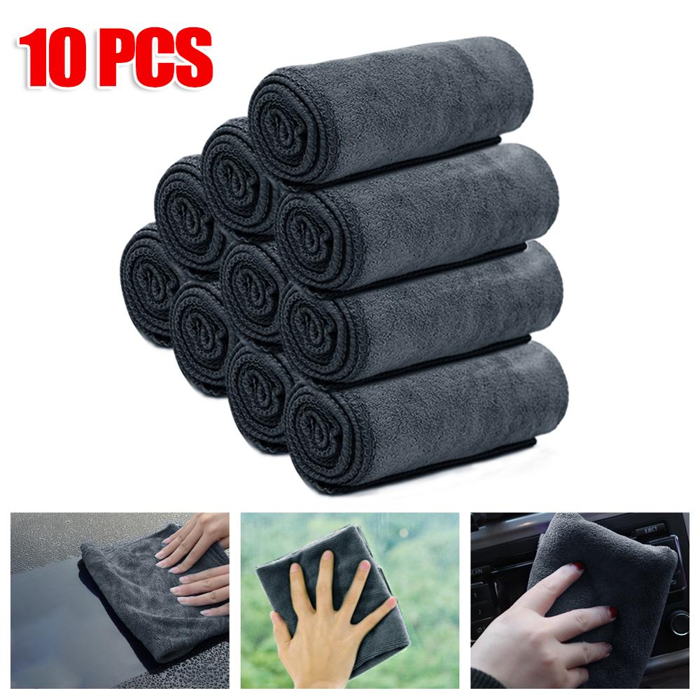 10Stck Weiche Auto Waschen Mikrofaser Handtuch Auto Reinigung Trocknen Tuch Auto Pflege Tuch Detaillierung Auto Waschen Handtuch Hause Fenster 30cm x 40cm