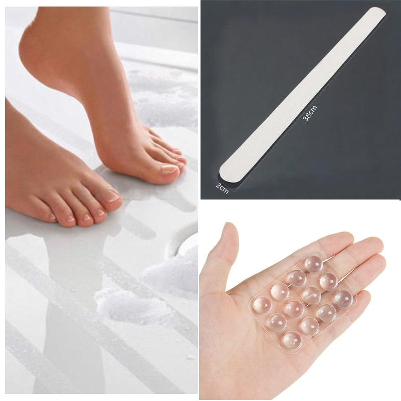 6 stücke Anti Unterhose Bad Griff Aufkleber Dusche Streifen Bodenbelag Sicherheit Band matt Pad 24pc Silikon Anti Rutsch Schock Absorber Weichen Kissen