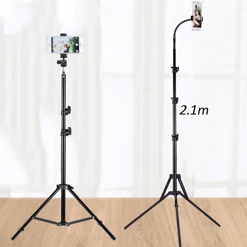 Universal- Tragbare Aluminium Telefon DSL Kamera Live stativ Halterung Digital Kamera Stativ Unterstützung LED Ring licht für iPhone