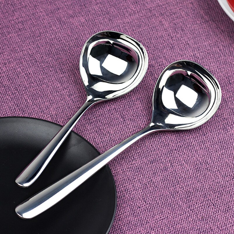 1 stücke Verdicken Edelstahl Griff Pfanne Löffel Große Suppe Schöpfen Nützlich Küche Kochen Werkzeug Utensil Werkzeug Suppe Löffel