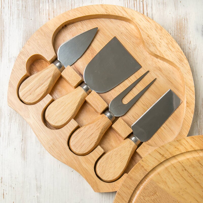 4 käse Messer einstellen Käse Besteck Stahl Edelstahl Käse Hobel Cutter Holz Griff Mini Messer, Butter Messer, spachtel &Ampere; Gabel