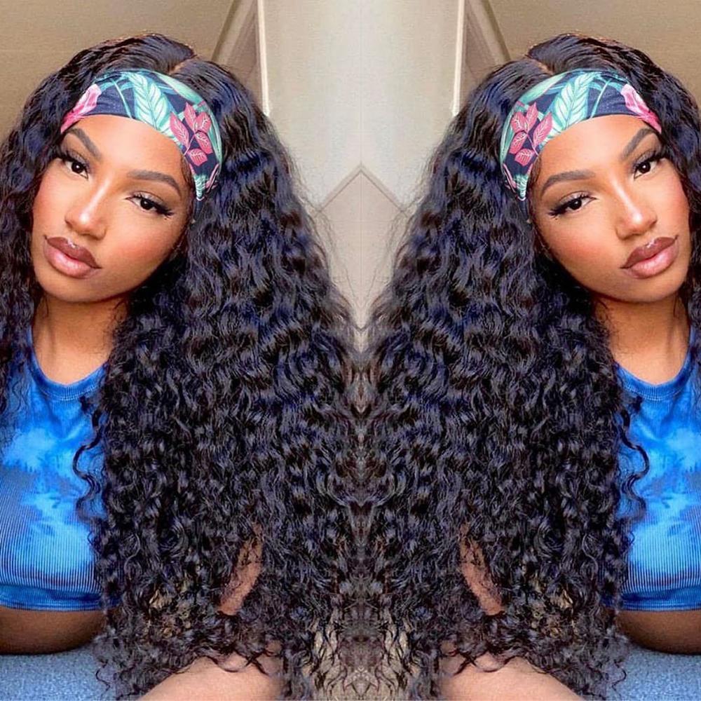 OLEY Haar ziehen Königin Schwarz lockig Keine Spitze Perücke Hitze Beständig Synthetische Stirnband Perücke Günstige Cosplay Stirnband Perücken Für Schwarz frauen