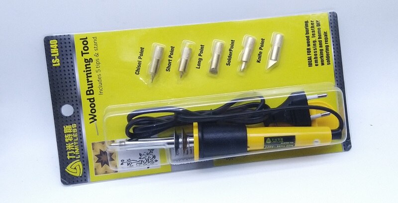 Neue 40 w 220 v Holz Brennen Lözehn Werkzeuge Kind Pyrograph Hobby versorgung Elektrische Lötkolben Tipps Verbrenner Skinner