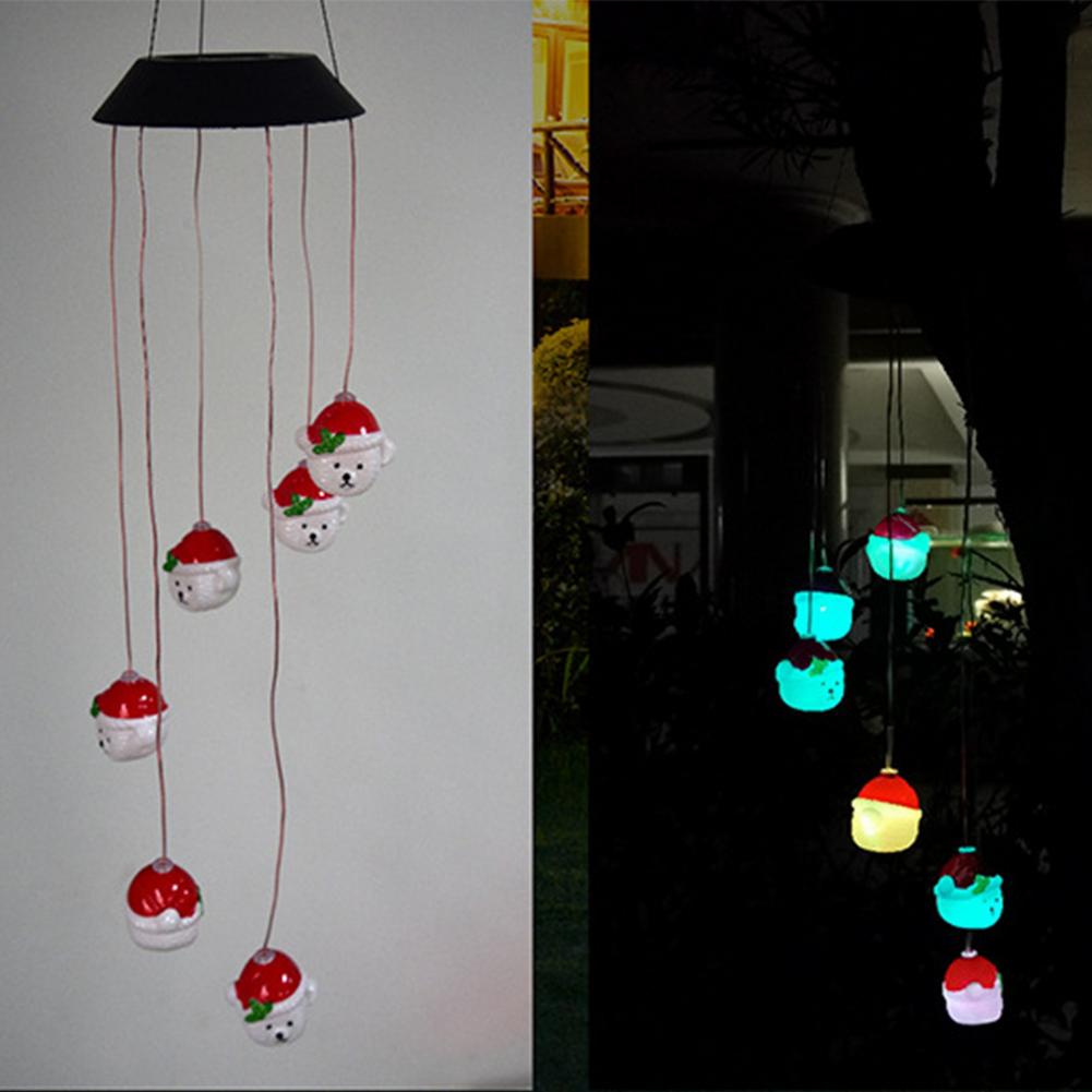 Kreative Solar- angetrieben Santa Claus Schneemann LED Handy, Mobiltelefon Windspiele Wasserdichte Windchime draussen Dekorative Windbell Handwerk Dekor