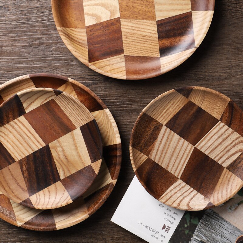 fest Holz Parkett Rabatt Schwarz Nussbaum Snack Platte Nachmittag Tee Platte hoch Farbe Wert fest Holz Frucht Platte