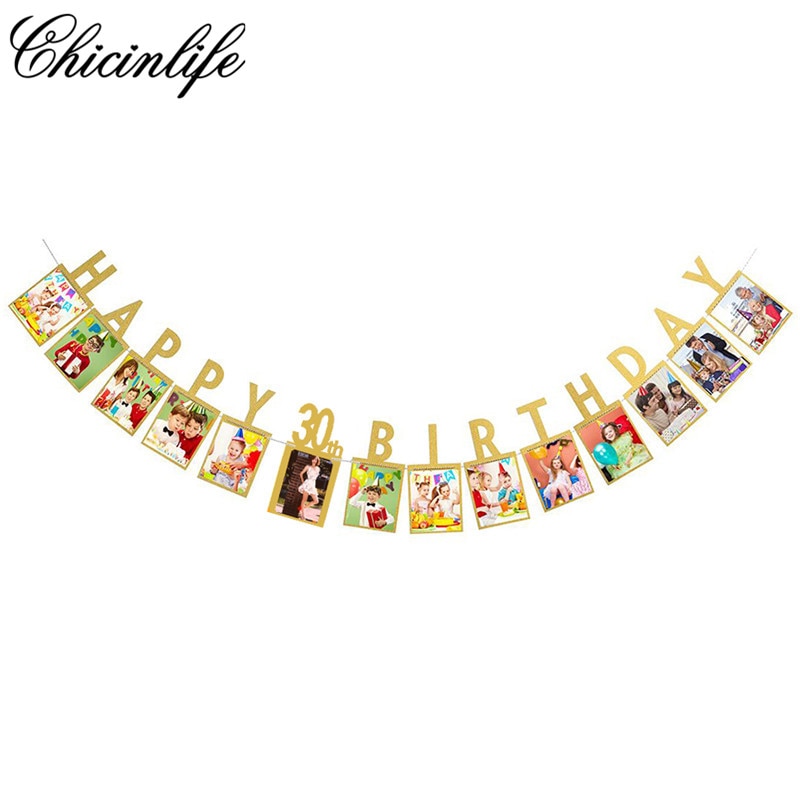 Chicinlife 1einstellen Glücklich 30th/40th/50th Erwachsene Geburtstag Foto Zeichen Banner Foto Verkaufsstand Requisiten Girlande Dekoration liefert
