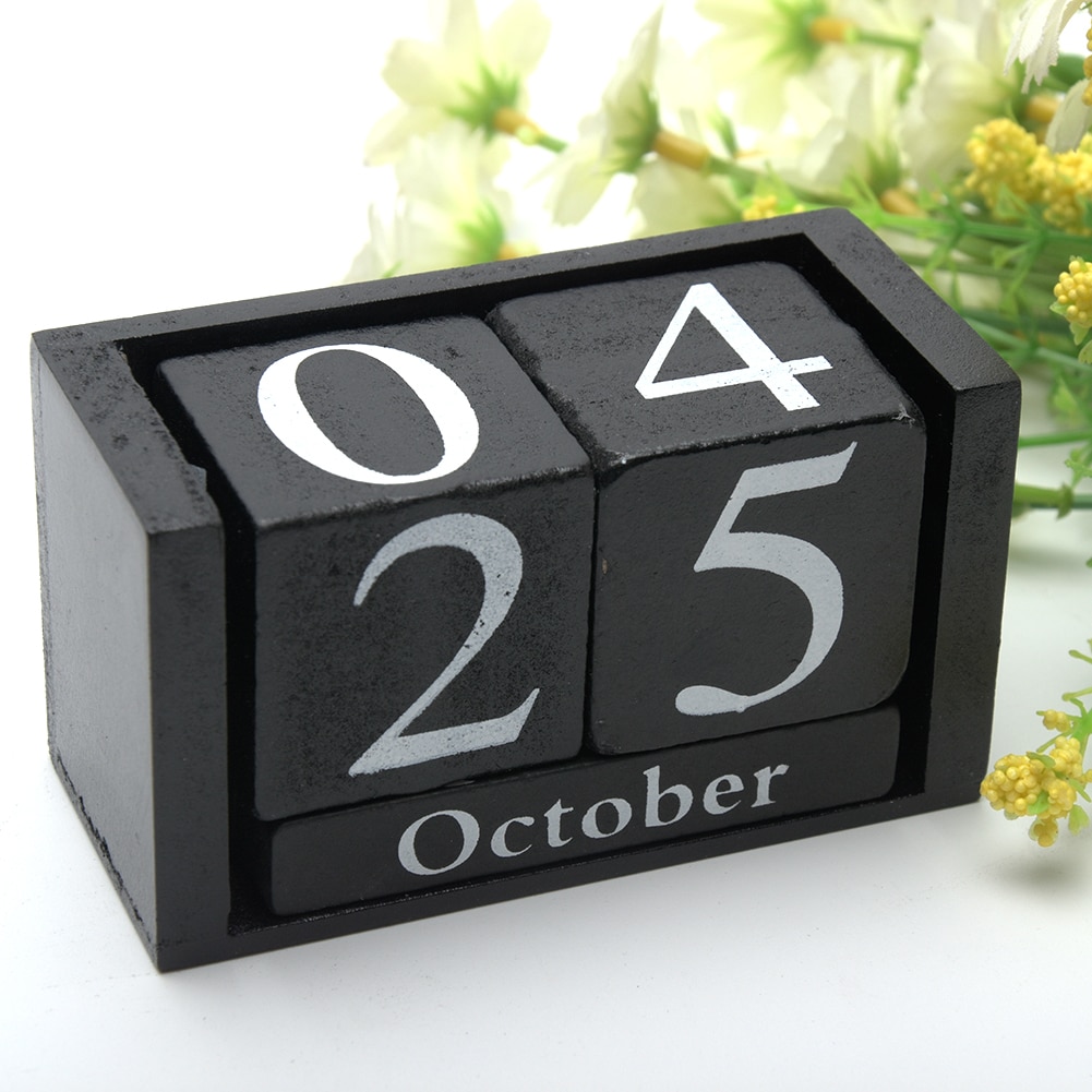 Wohnzimmer Heimat Sekretariat Dekor Holz Block DIY Wiederverwendbare Schreibtisch Holz Kalender Schreibtisch Dekoration Planer Monat Datum Anzeige