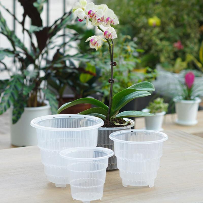 Gittergewebe Kunststoff Orchidee Töpfe Mit Löcher transparent Blume Topf Sukkulenten Fleischigen Pflanzen Container Garten Dekor Blume Wachsen Topf