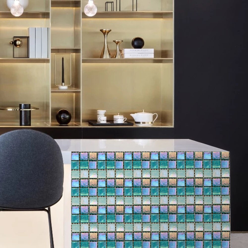 10Stck 10cm retro Fliesen Zauberstab Aufkleber PVC Wasserdichte Schlecht Küche Decals Boden Fliesen Zauberstab Aufkleber Dekoration Kunst Wandbild