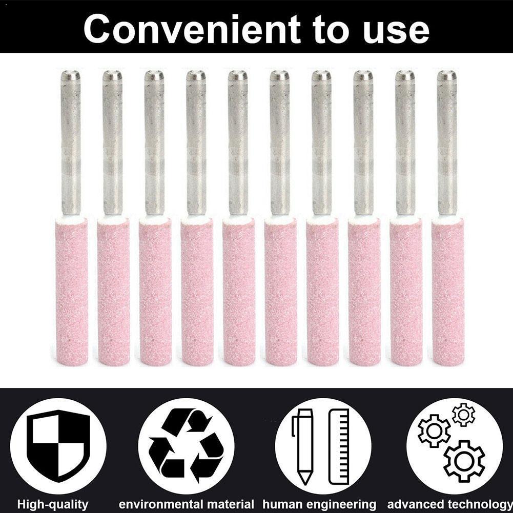 5 Stck 4/4.8/5mm Kettensäge Spitzer Grat Kettensäge Datei Stein Schleifen K0Q2