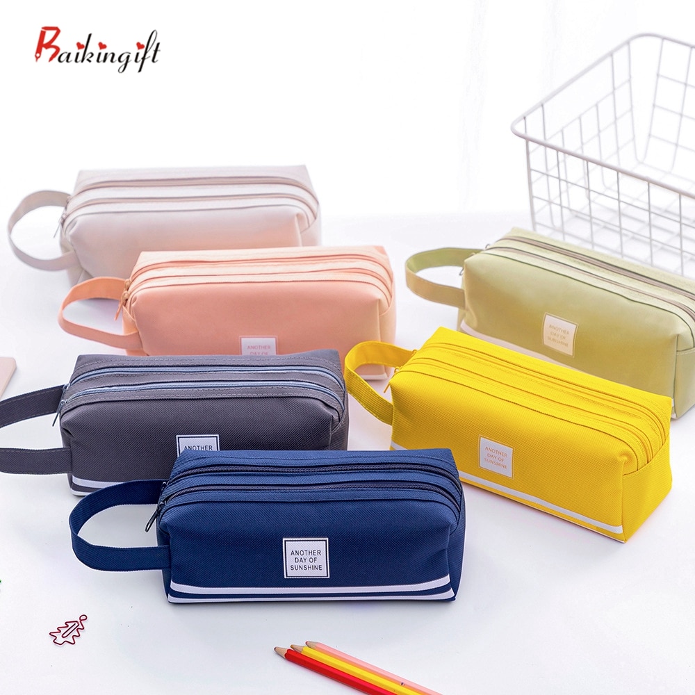 BAIKINGIFT Bunte Große Kapazität Bleistift Bagss Taschen Kawaii Korea Stoff Stift Kasten Beutel Taschen Schule Büro Stationären Versorgung