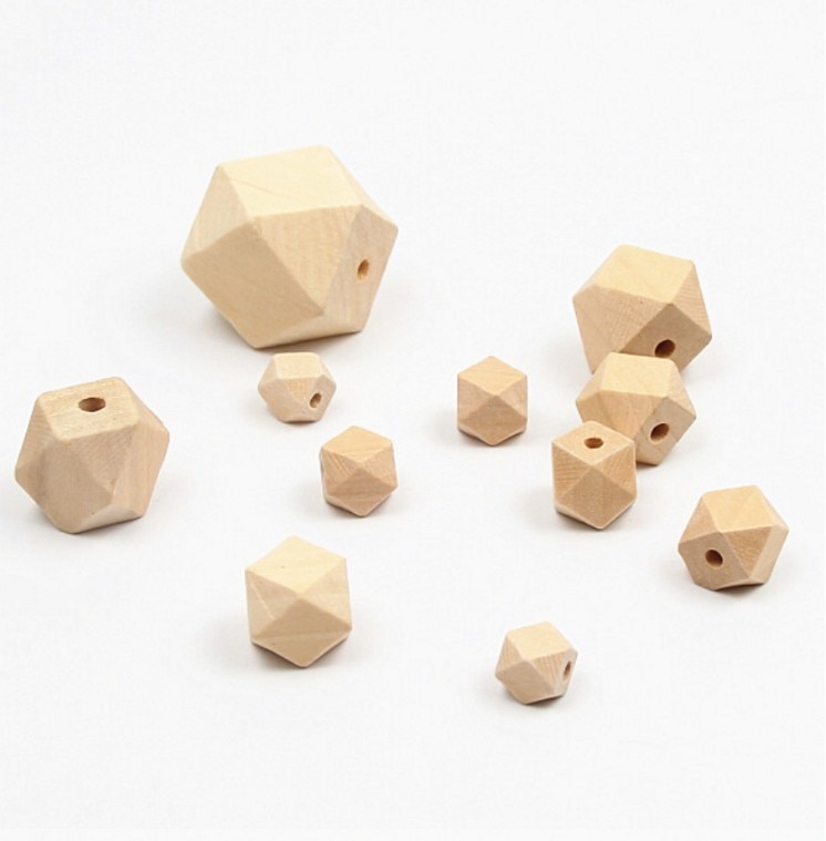 unvollendet Holz Perlen Baby Zahnen Perlen Holz Hexagon Perlen Baby Beißringe Für Baby pflege Spielzeug Schmuck Machen